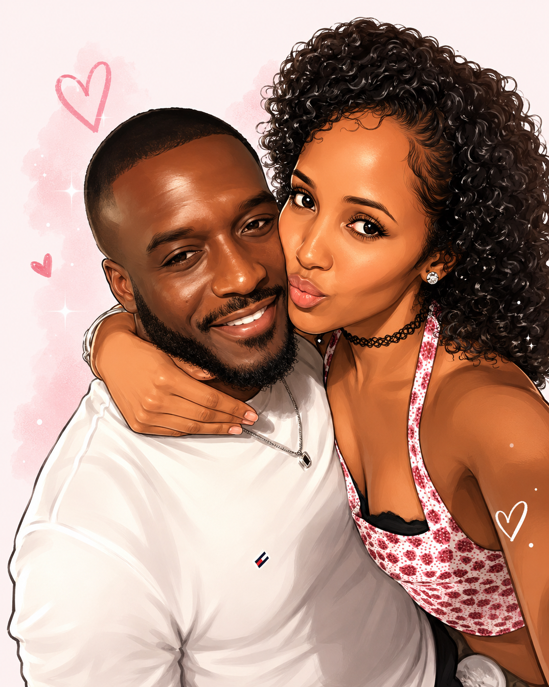 Cartooned version of Troy and his princess